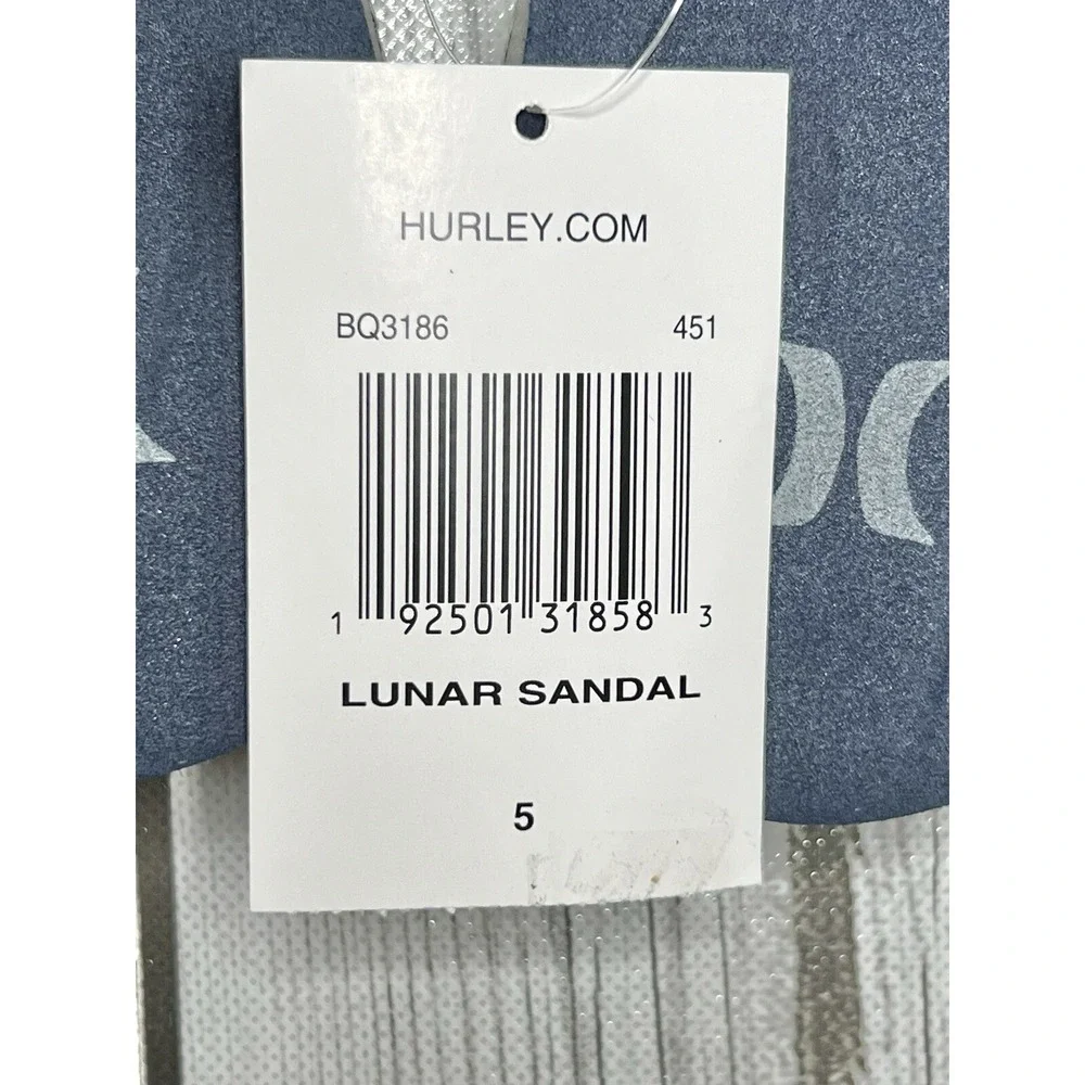 Hurley Lunar Sandal Navy Blue Youth‎ Size 5Y BQ3186-451 Lunarlon Cushioning